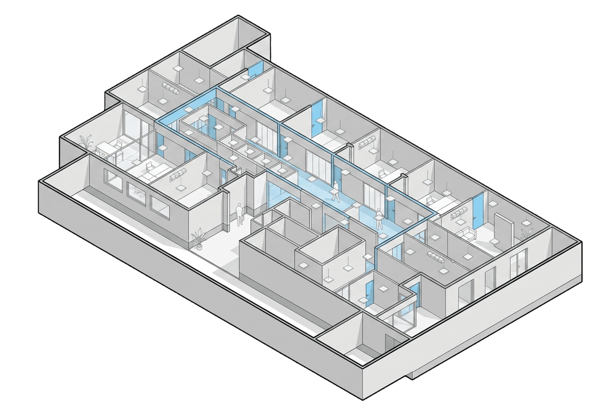 Axonometría de proyecto Trama Estructural
